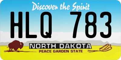 ND license plate HLQ783