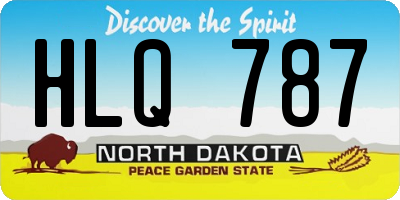 ND license plate HLQ787