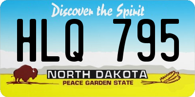 ND license plate HLQ795