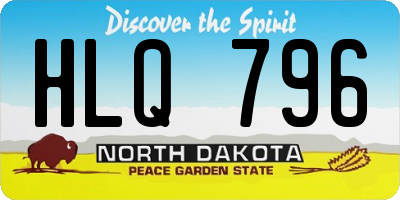 ND license plate HLQ796