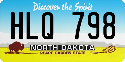 ND license plate HLQ798