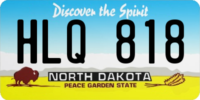 ND license plate HLQ818