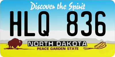 ND license plate HLQ836