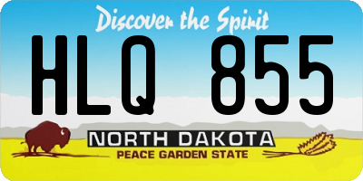 ND license plate HLQ855
