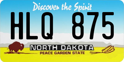 ND license plate HLQ875
