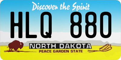 ND license plate HLQ880