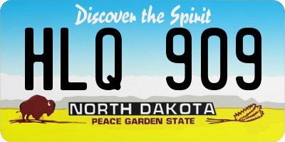 ND license plate HLQ909