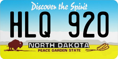 ND license plate HLQ920