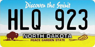 ND license plate HLQ923