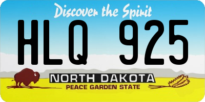 ND license plate HLQ925