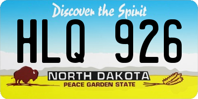 ND license plate HLQ926