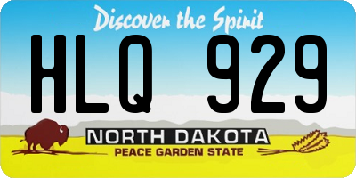 ND license plate HLQ929