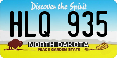 ND license plate HLQ935