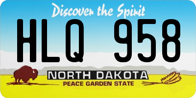 ND license plate HLQ958