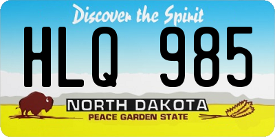 ND license plate HLQ985