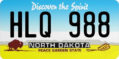ND license plate HLQ988