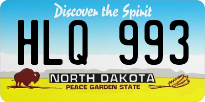 ND license plate HLQ993