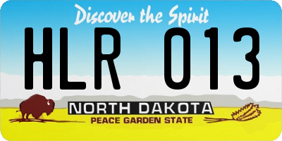 ND license plate HLR013