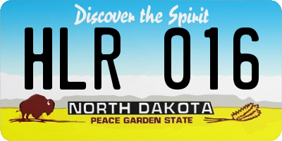 ND license plate HLR016