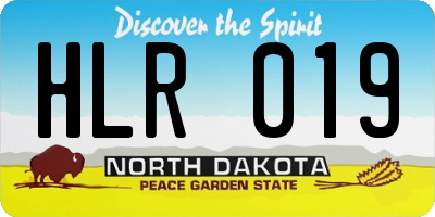 ND license plate HLR019