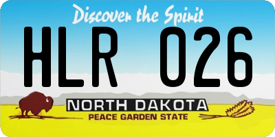 ND license plate HLR026