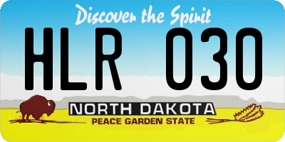 ND license plate HLR030