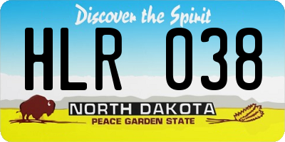 ND license plate HLR038