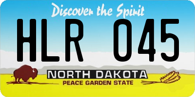 ND license plate HLR045