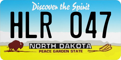 ND license plate HLR047