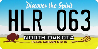 ND license plate HLR063