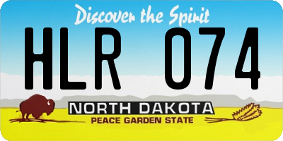 ND license plate HLR074