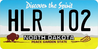 ND license plate HLR102