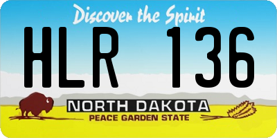 ND license plate HLR136
