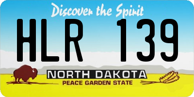 ND license plate HLR139