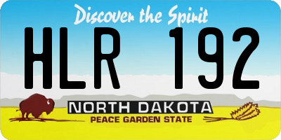 ND license plate HLR192