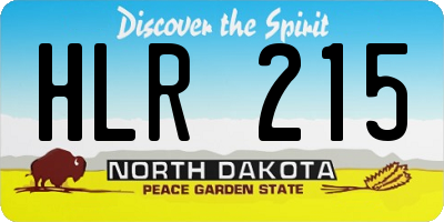ND license plate HLR215