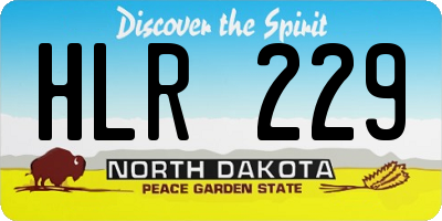 ND license plate HLR229