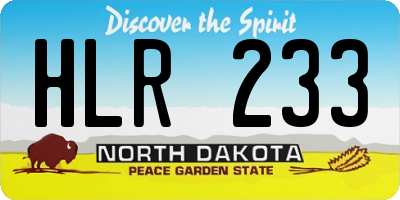 ND license plate HLR233
