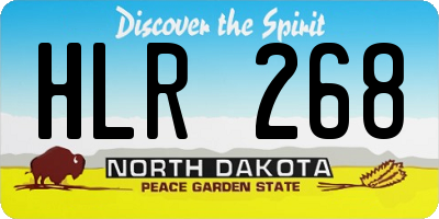 ND license plate HLR268