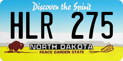 ND license plate HLR275