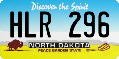 ND license plate HLR296