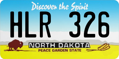 ND license plate HLR326