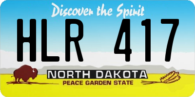 ND license plate HLR417