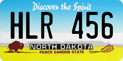 ND license plate HLR456