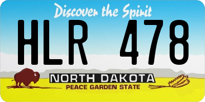 ND license plate HLR478