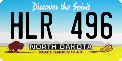 ND license plate HLR496
