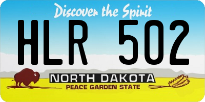 ND license plate HLR502