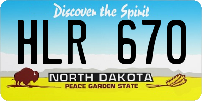 ND license plate HLR670