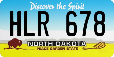 ND license plate HLR678
