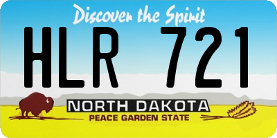 ND license plate HLR721